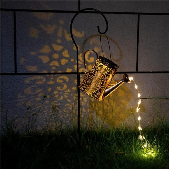 Solar Lights Outdoor Garden Decor,Large Hanging Waterproof WateringCan Landscape - Picture 3 of 8